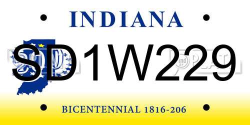 SD1W229 Indiana License Plate