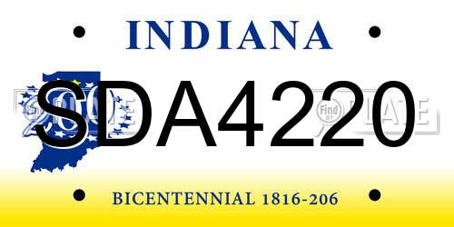 SDA4220 Indiana License Plate