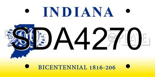 SDA4270 Indiana License Plate