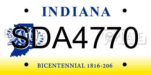 SDA4770 Indiana License Plate
