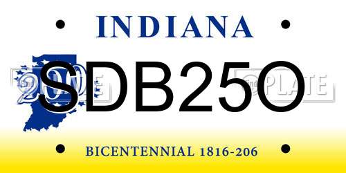 SDB25O Indiana License Plate