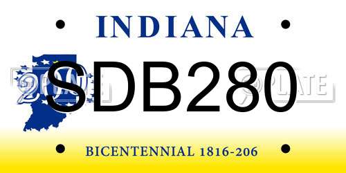 SDB280 Indiana License Plate