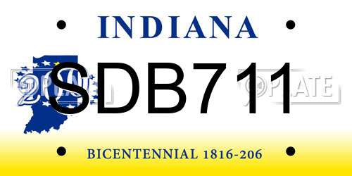 SDB711 Indiana License Plate