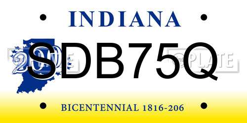 SDB75Q Indiana License Plate