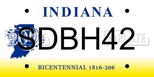 SDBH42 Indiana License Plate