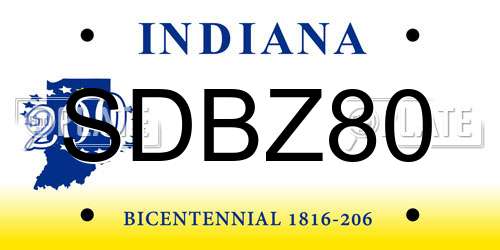 SDBZ80 Indiana License Plate