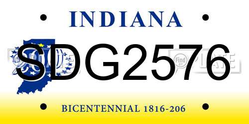 SDG2576 Indiana License Plate