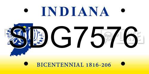 SDG7576 Indiana License Plate