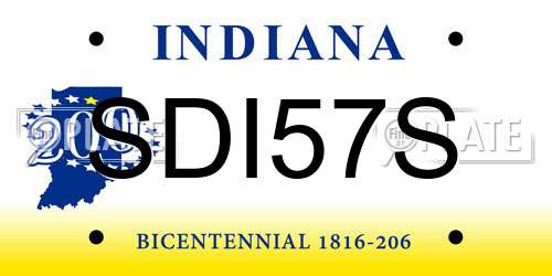 SDI57S Indiana License Plate