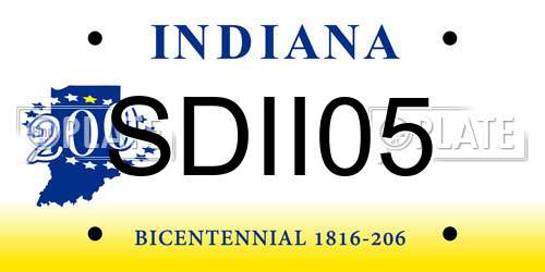 SDII05 Indiana License Plate