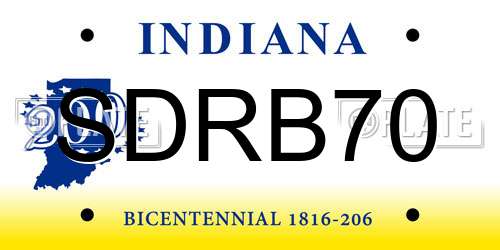 SDRB70 Indiana License Plate