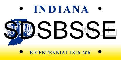 SDSBSSE Indiana License Plate
