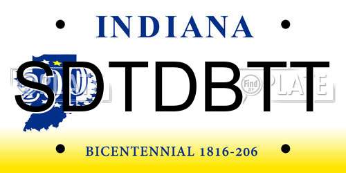 SDTDBTT Indiana License Plate