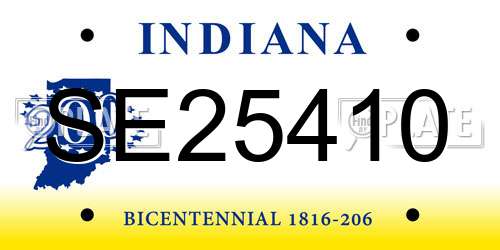SE25410 Indiana License Plate