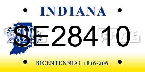 SE28410 Indiana License Plate
