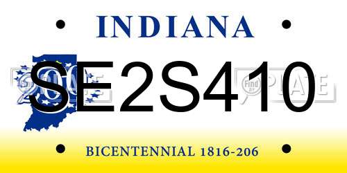 SE2S410 Indiana License Plate