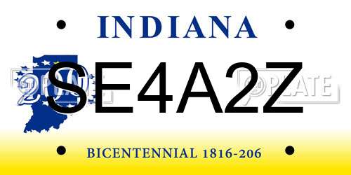 SE4A2Z Indiana License Plate
