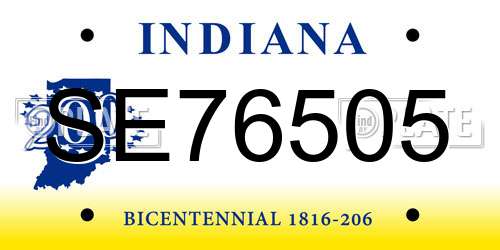 SE76505 Indiana License Plate