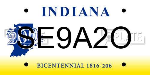 SE9A2O Indiana License Plate