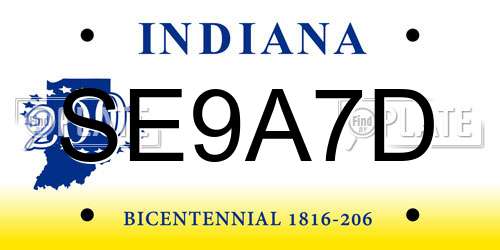 SE9A7D Indiana License Plate