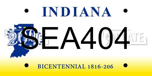 SEA404 Indiana License Plate