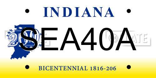 SEA40A Indiana License Plate