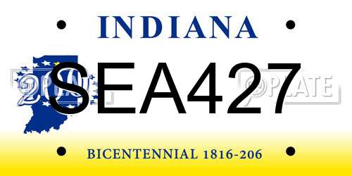SEA427 Indiana License Plate