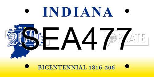 SEA477 Indiana License Plate