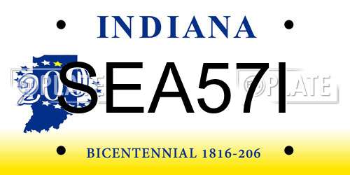 SEA57I Indiana License Plate