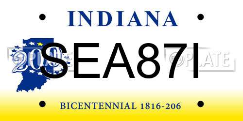 SEA87I Indiana License Plate