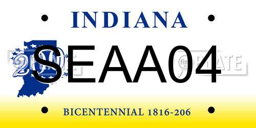 SEAA04 Indiana License Plate