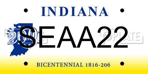 SEAA22 Indiana License Plate