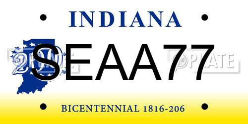 SEAA77 Indiana License Plate
