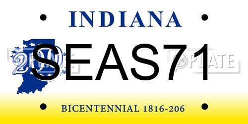 SEAS71 Indiana License Plate