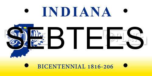 SEBTEES Indiana License Plate