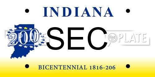 SEC Indiana License Plate