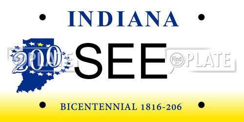 SEE Indiana License Plate
