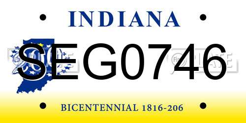 SEG0746 Indiana License Plate