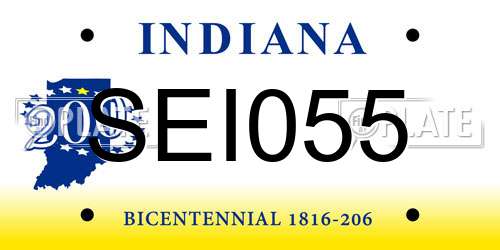 SEI055 Indiana License Plate