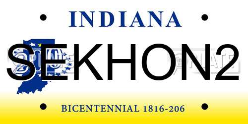 SEKHON2 Indiana License Plate