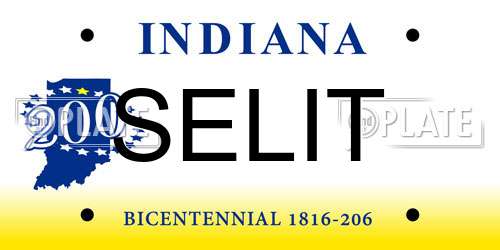 SELIT Indiana License Plate