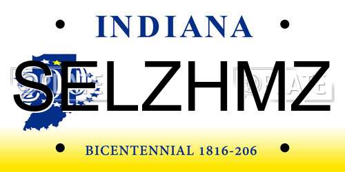 SELZHMZ Indiana License Plate