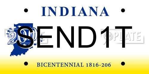 SEND1T Indiana License Plate