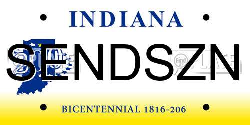 SENDSZN Indiana License Plate
