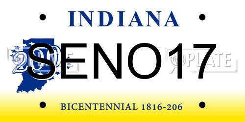 SENO17 Indiana License Plate