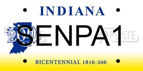SENPA1 Indiana License Plate