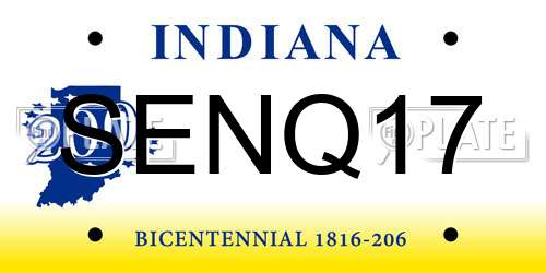 SENQ17 Indiana License Plate