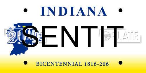SENTIT Indiana License Plate