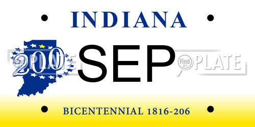 SEP Indiana License Plate