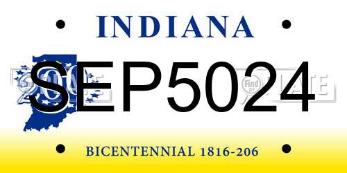 SEP5024 Indiana License Plate